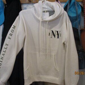Denim & Flower- White Hoodie- L- NY